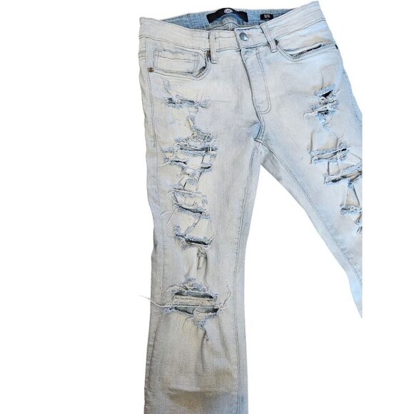 Jordan Craig Mens Distressed Light Wash Skinny Jeans Mens Size 30 x 32 - Picture 3 of 14